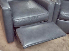 Pair Of  Bradington Young Gray  Leather Power Wall Hugger   Recliners