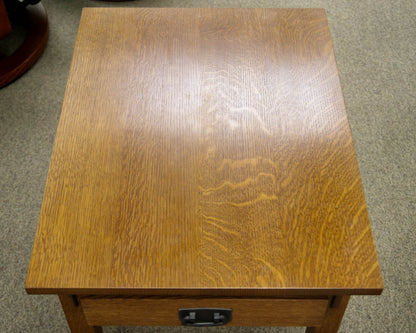Pair of Stickley Arts & Crafts Oak One Drawer Side Tables