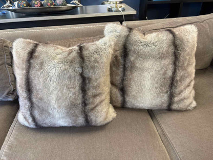 Pair of Faux Fur Accent Pillows