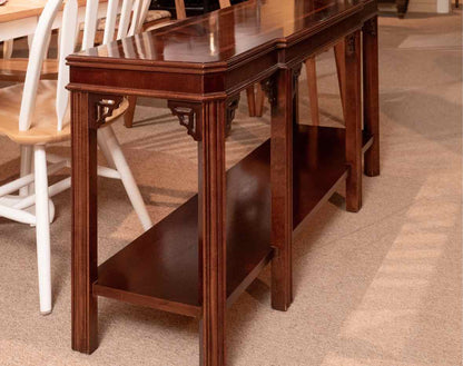 Lane Furniture Mahogany Chinoiserie Style  Console Sofa Table