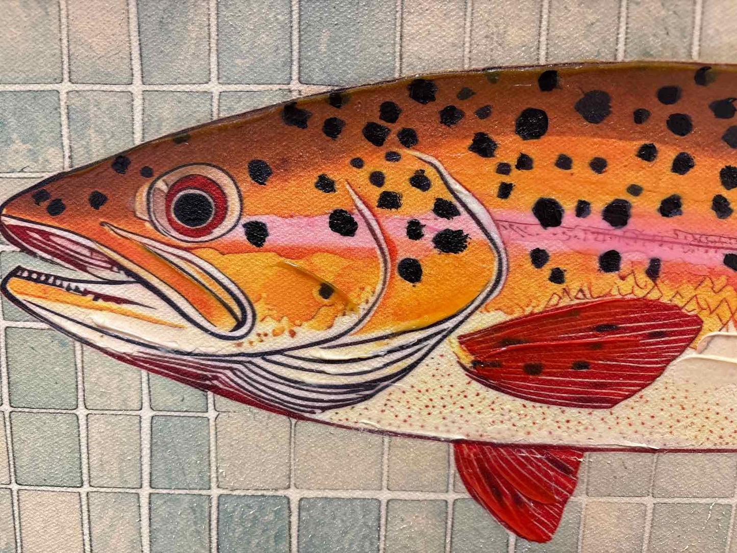 Framed Pair of Fish Painting