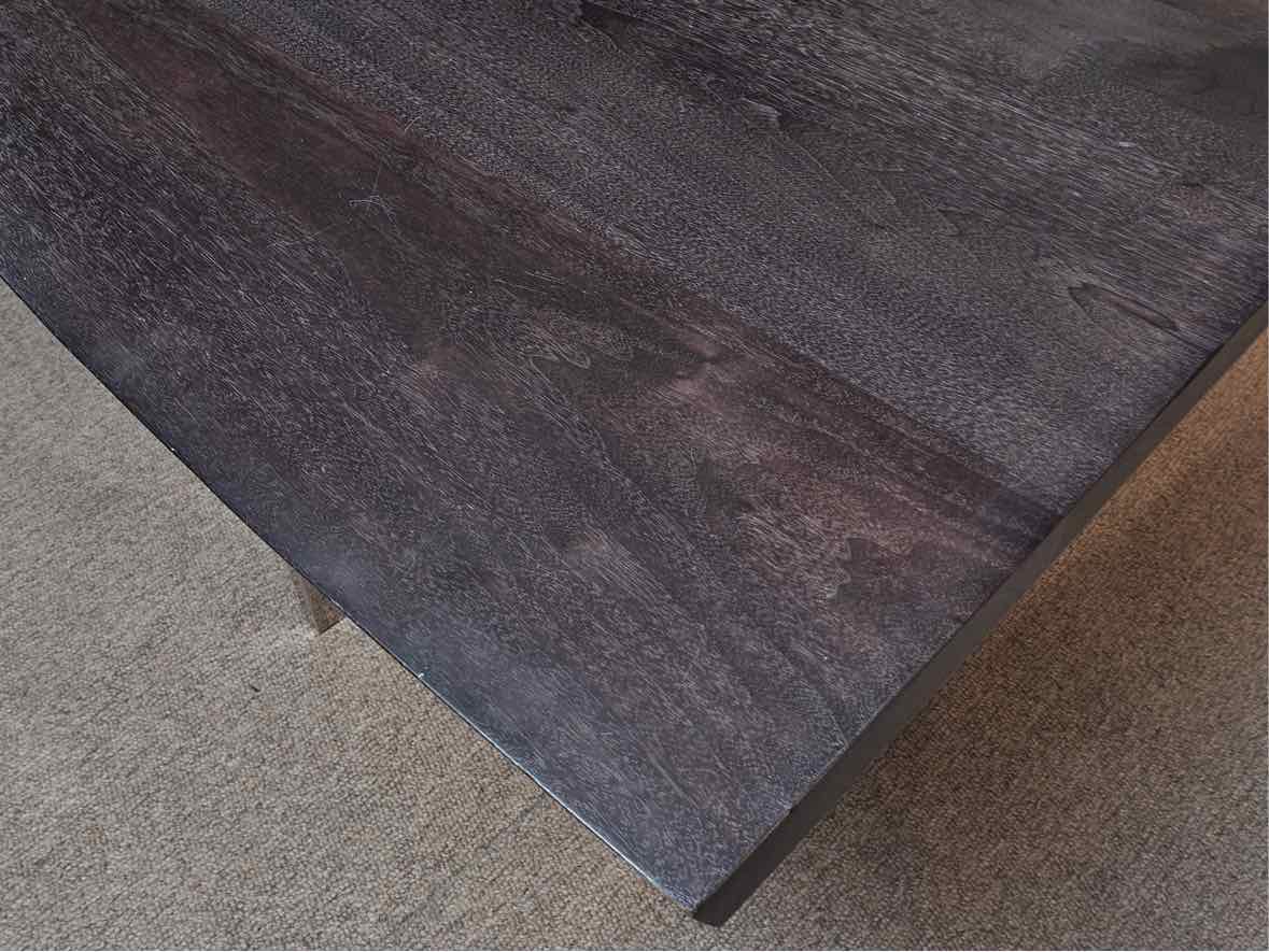 RH Live Edge Walnut Dining Table with Polished Stainless Steel Base