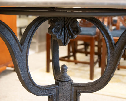 Four Hands Hughes Iron Bistro Table with Bluestone Top