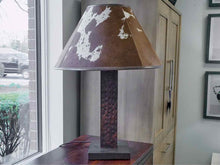 Metal Square Column Table Lamp with Hair-on-Hide Shade
