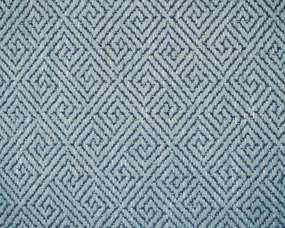 Wellesley Hall Geometric Blue Upholstered Sofa
