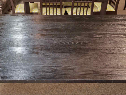 Shaker Style Black Finish Oak  Metal Legs Dining Table