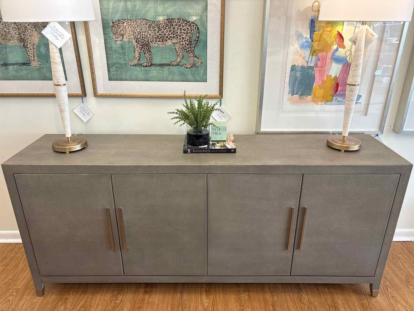 RH 'Graydon' Shagreen Sideboard in Fog