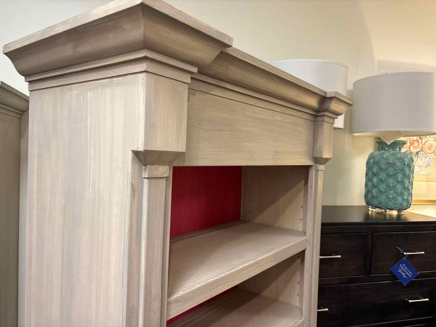 Painted Grey 4-Shelf Bookcase