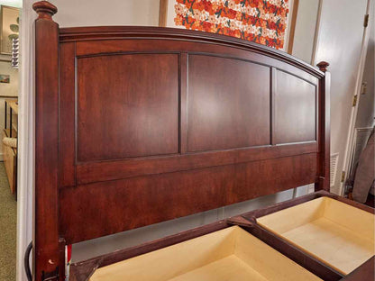 Aspenhome King Platform Storage Bed in Brown Cherry Finish