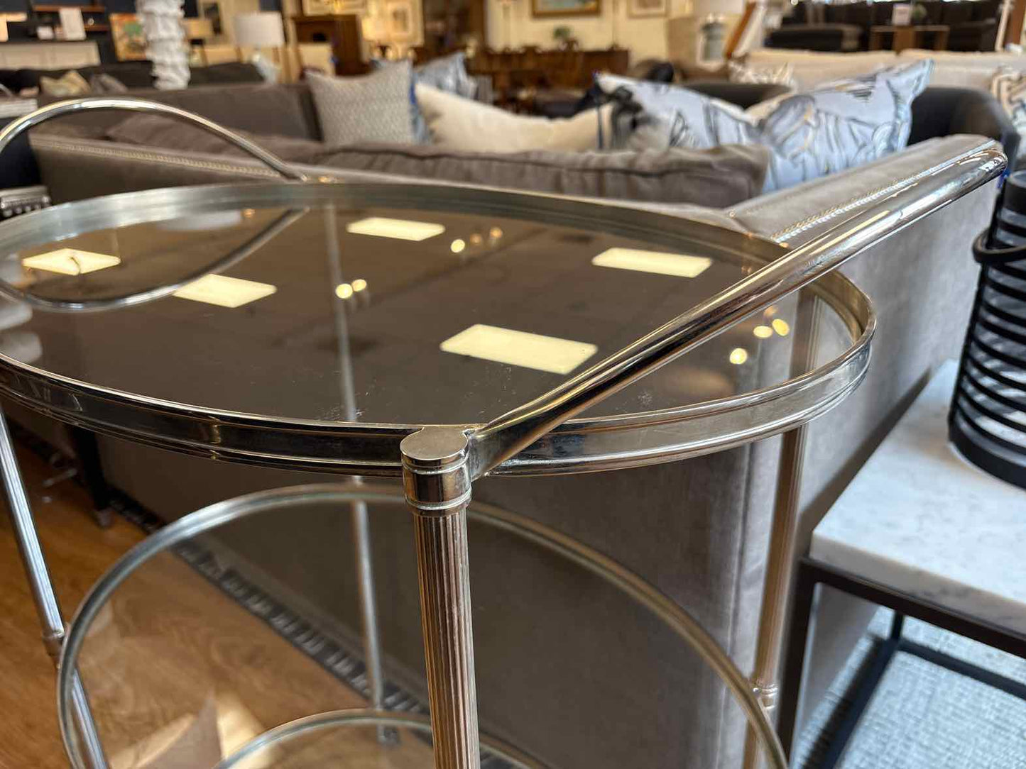 Chrome and Glass Bar Cart