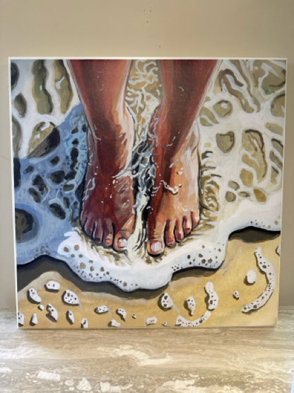 'Standing in the Waves' Framed Canvas