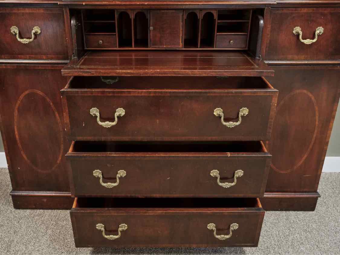 Union National Inlaid Mahogany Breakfront