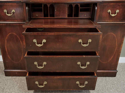Union National Inlaid Mahogany Breakfront