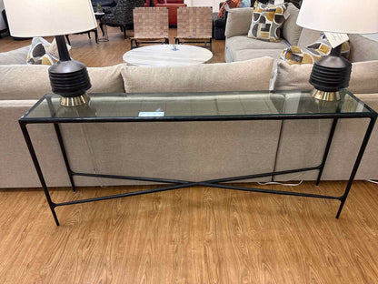 RH 'Thaddeus' Glass Top Console