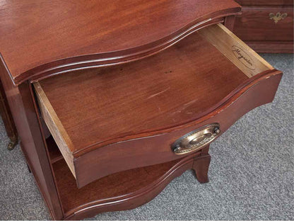 Pair of Morganton Mahogany Serpentine Nightstands