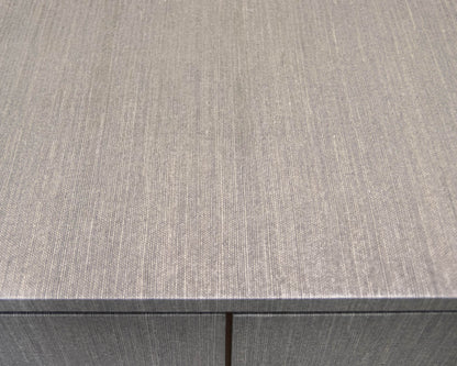 Four Door Linen Wrapped Server in Grey/Green