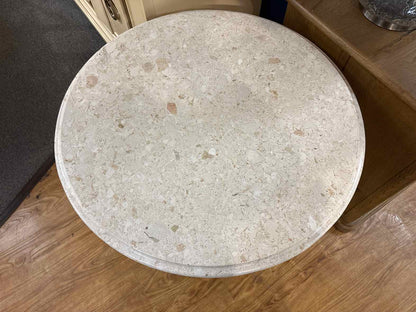 Round Side Table with Stone Top