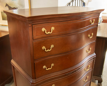 Mahogany 6 Drawer Chest with Carving & Ball& Claw Feet