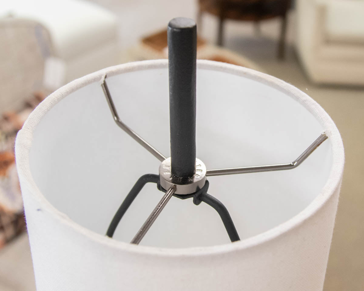 Pottery Barn Fallon Floor Lamp in Wrought Iron with Narrow Shade