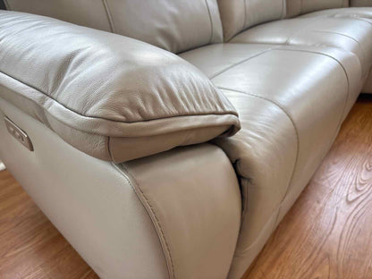 Kuka Home Grey Leather Power Reclining Sectional
