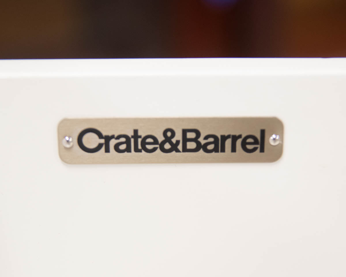 Pair of Crate & Barrel 'Mason' White 2 Drawer Nightstand