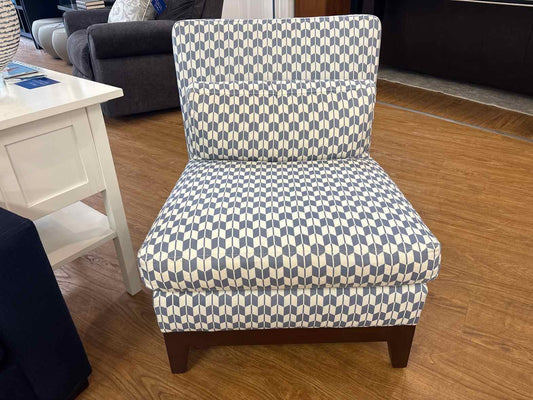 Kroll Furniture Soft Blue & White Slipper Chair