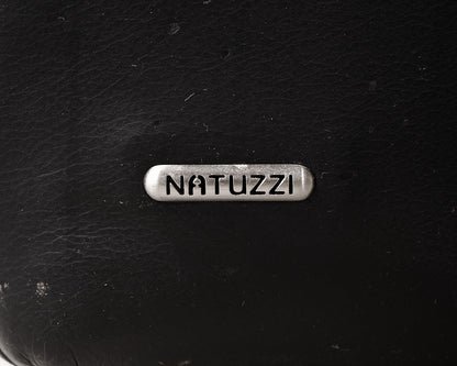 Pair of Natuzzi Barrel Leather Chairs
