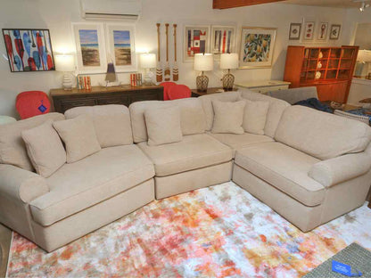 La-Z-Boy Alani Modular Textured ' Fairfax Oyster'  4 Piece Sectional