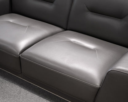 Gray Leather Roche Bobois Sofa