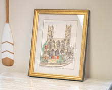 Notre Dame Basilica  Montreal Etching & WaterColor Wall Decor