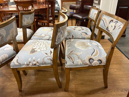 Set of 6 Floral Print Dining Chairs