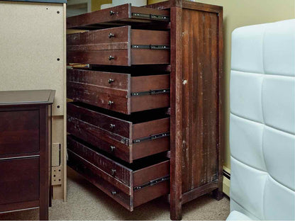 Rustic Plank 5 Drawer Chest