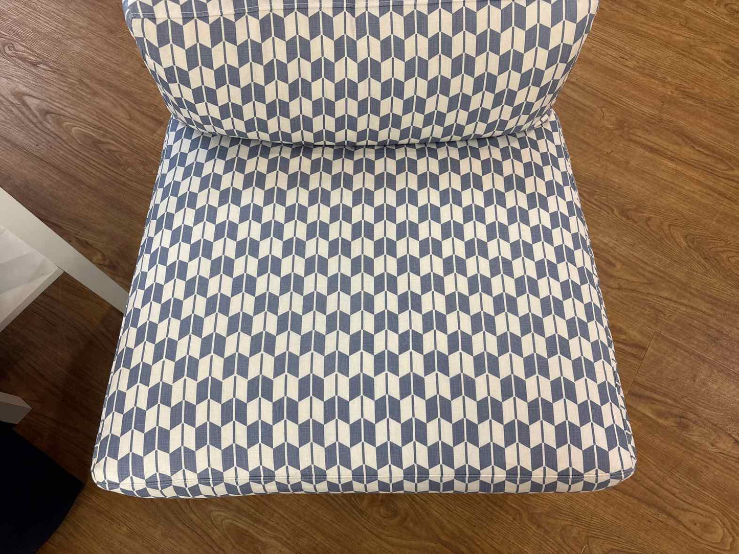 Kroll Furniture Soft Blue & White Slipper Chair