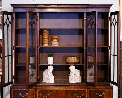Inlaid Regency Style Mahogany Breakfront