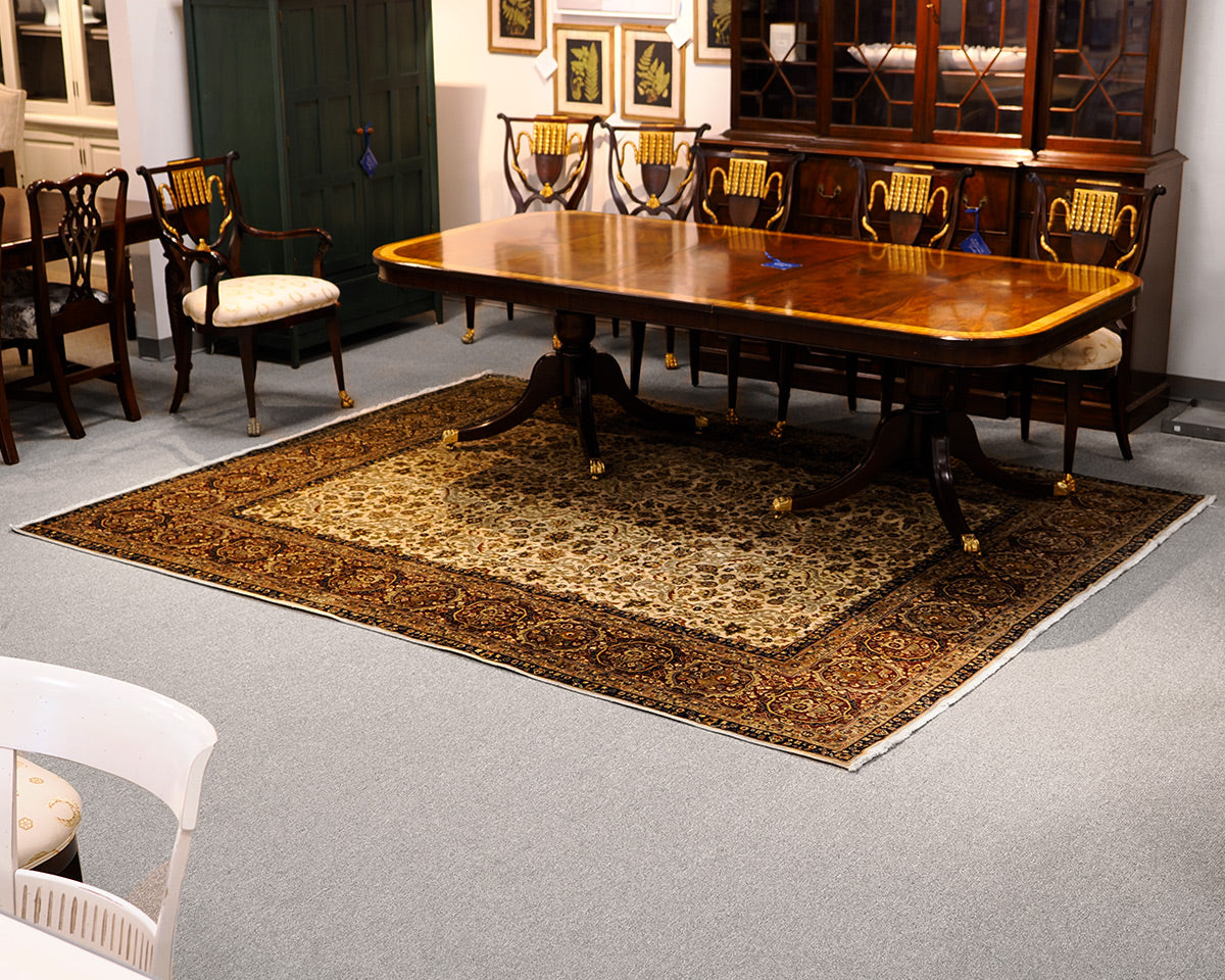 Persian Rug in Red, Cream Beige and Navy Blue 10' x 8'