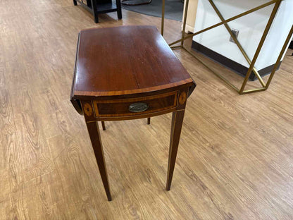 Mahogany Inlaid Drop Leaf Side Table