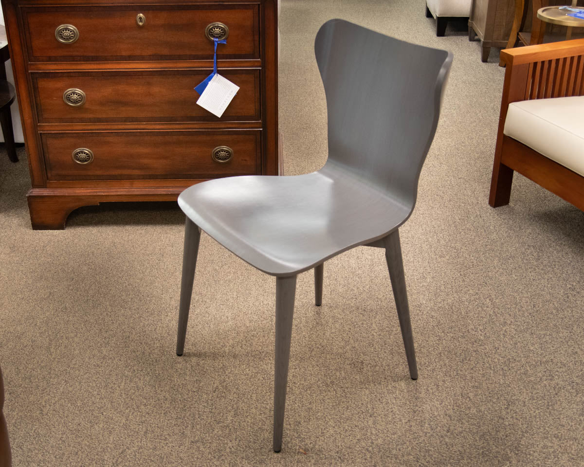 Pair of Crate & Barrel  'Brera Grigio' Bentwood Warm Grey Dining Chairs