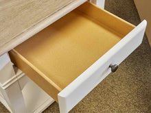 Single Drawer Side Table with Driftwood Finish Top and White Base