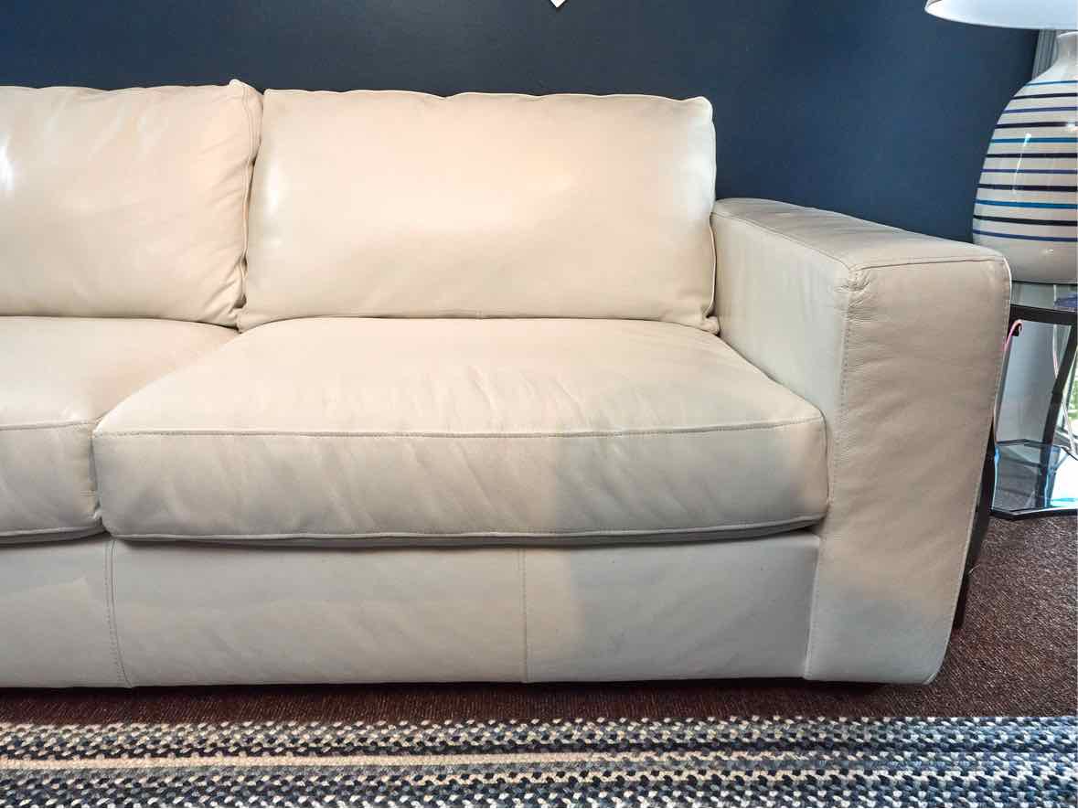Ellis Home White Leather 2 Cushion  Sofa