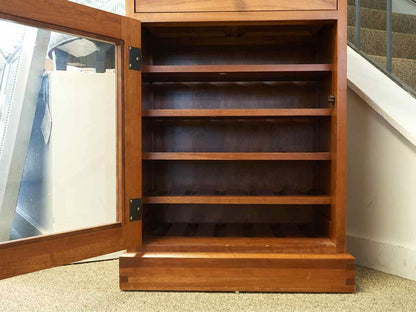 Cherry Bar Cabinet w Drawer & Glass Door