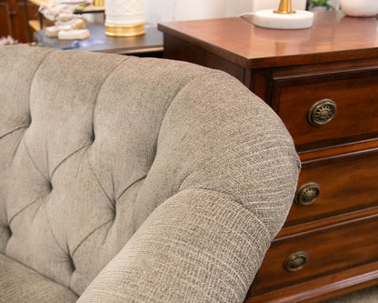 Grey Tufted Settee