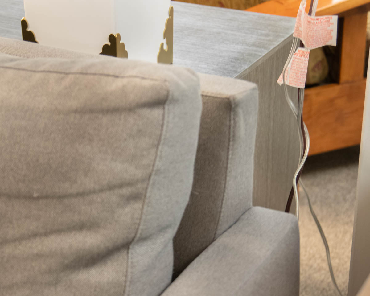 Room & Board Jasper 96" Sofa in Grey Performance Fabric on Walnut Legs