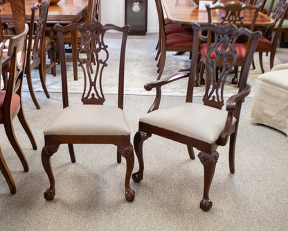 Set of Six Ethan Allen Chippendale Dining Chairs