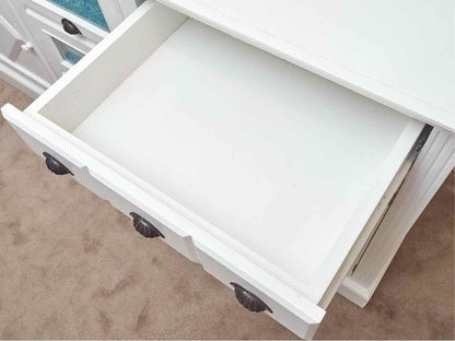 White Finish 5 Drawer 2 Door  Sideboard