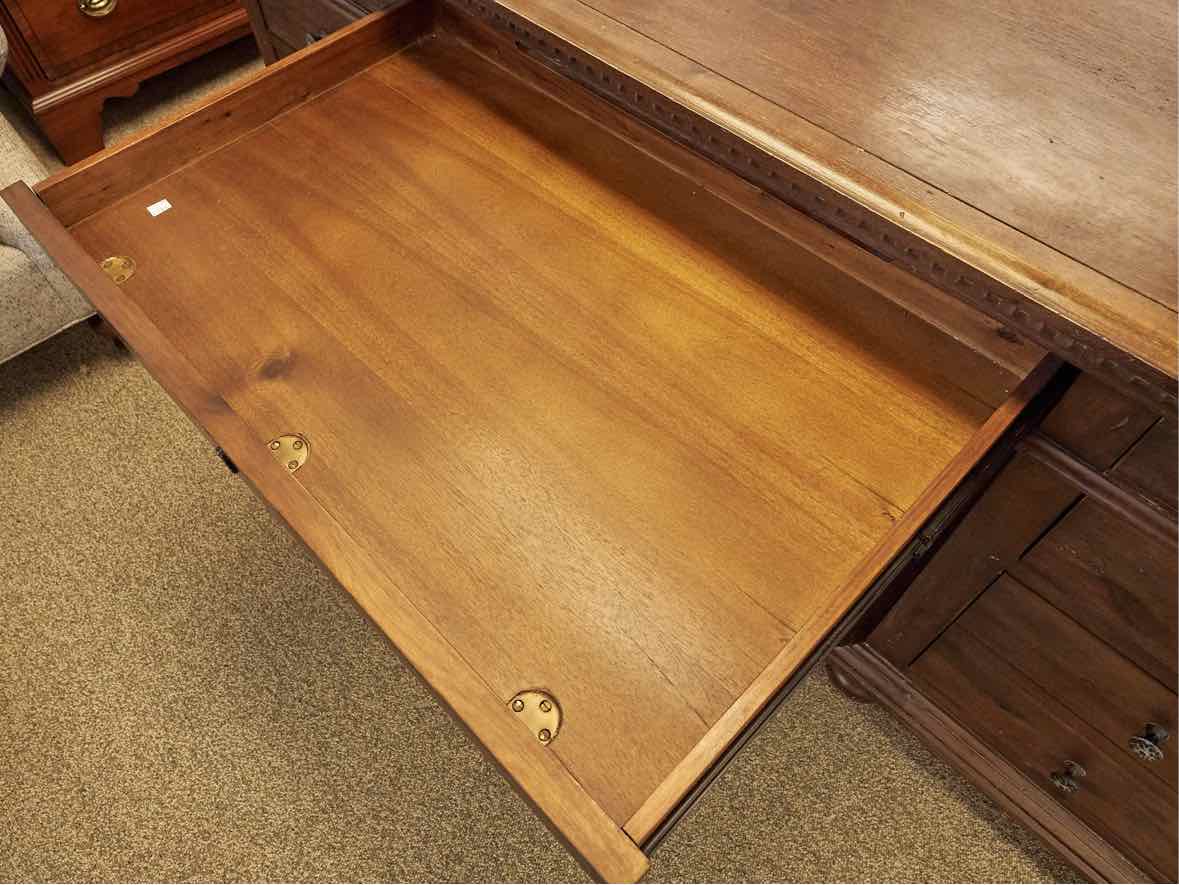 RH  Saint James White Oak  Executive Desk in Antique Coffee w/ Ball Feet
