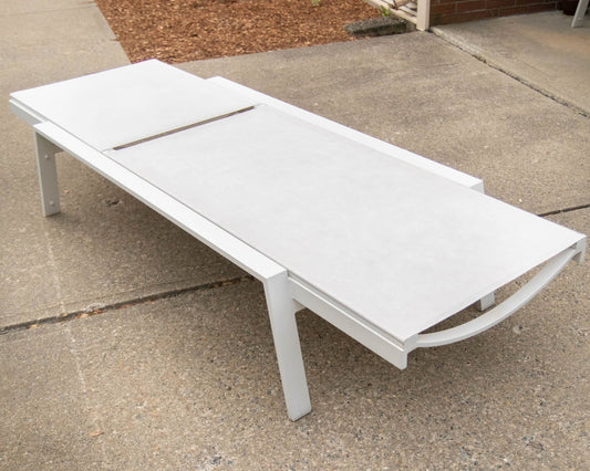 Serena & Lily Set Of 4  Corsica Outdoor Mesh Chaise Loungers In Canvas White