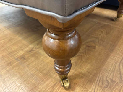 Stanford Leather Ottoman On Casters