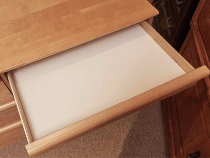 Morigeau Lepine Maple Modular 4 Drawer Desk with Corner Bookcase