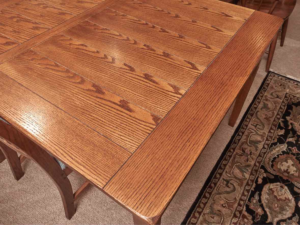 Oak Mission Style Table &  6 Chair Set