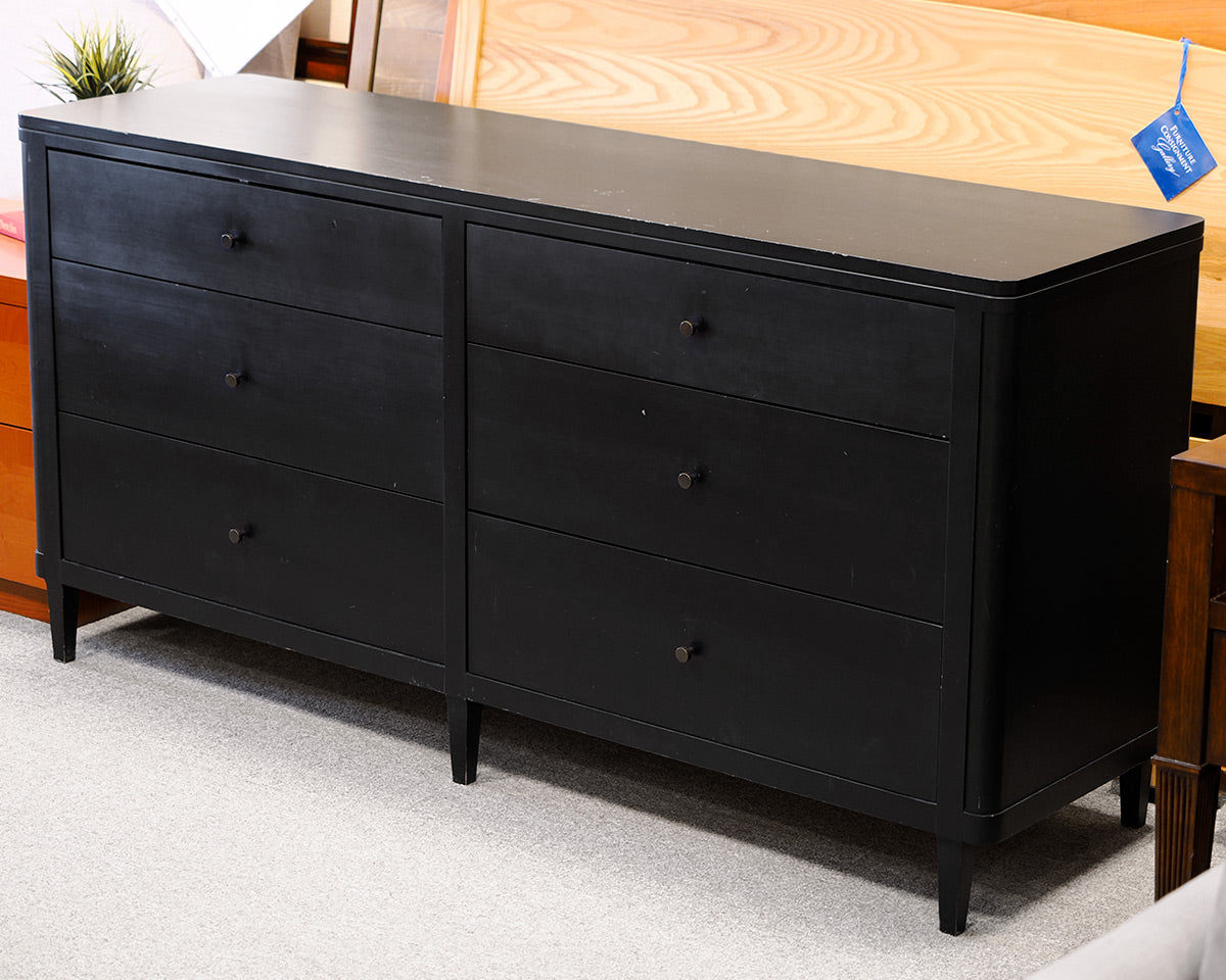 Crate & Barrel Black 6-Drawer Desser